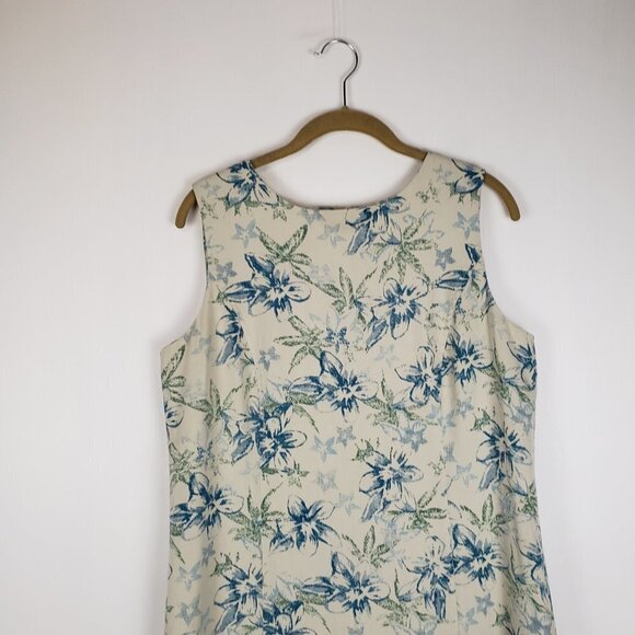 Pendleton Woven Silk Midi Dress Vtg Y2K Khaki Floral Modest Jumper Size M - Picture 3 of 8